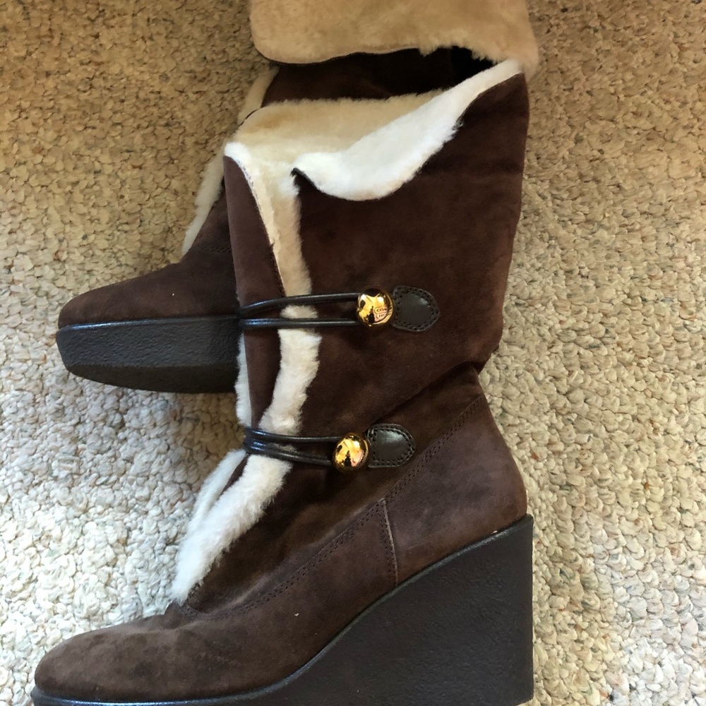 Coach brown suede boots